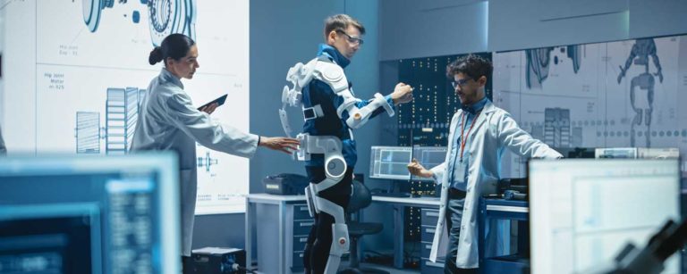 Team working on a robotic suite