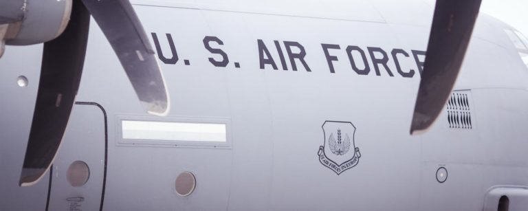 Close Up of U.S. Air Force Transport Plane