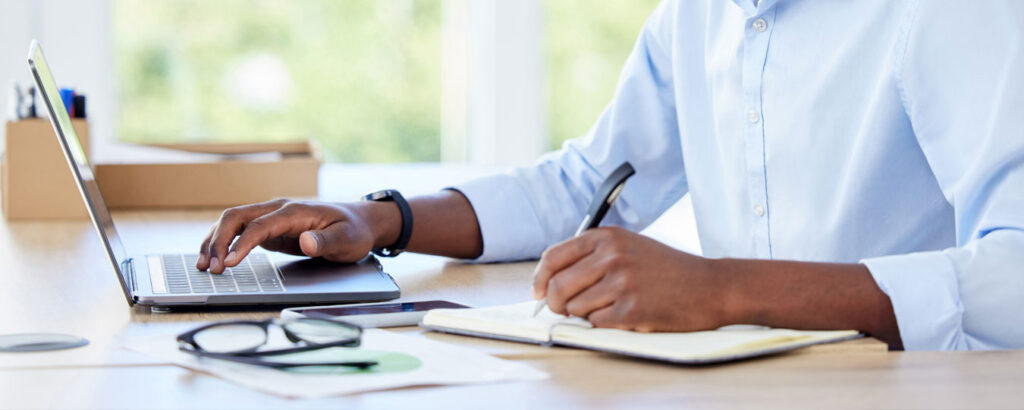 Man working on SF-1408 Checklist